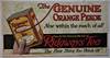 (Advertising - Trolley Car)  The GENUINE ORANGE PEKOE Now Within the Reach of All. One of the Famous Blends of Ridgways Tea "The First Thing You Think Of"