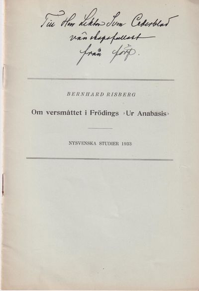 Om versmåttet i Frödings ‘Ur Anabasis’ [= rubrik].