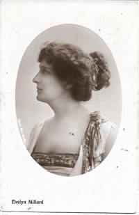 image of Edwardian Era British Stage Actress, Evelyn Millard, on ca. 1910 Monochrome Real Photo Postcard (RPPC)