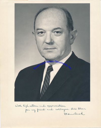 Dean Rusk Signs A Photo To Ambassador William Blair