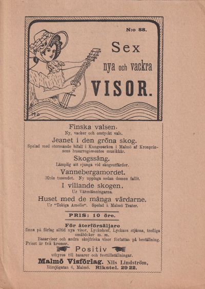 Sex nya och vackra visor. [Utg. av] Malmö…