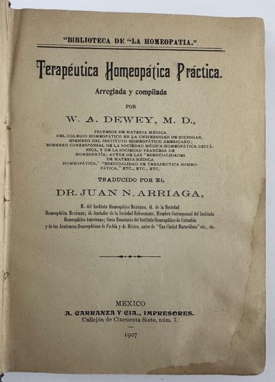 Terapeutica Homeopatica Practica. Arreglada y Compliada