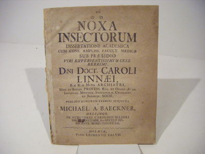 Noxa insectorum. Dissertatione academica ..