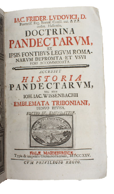 Doctrina Pandectarum Ex Ipsis Fontibus Legum Romanarum Depromta Et usvi Fori Accommodata. (photo 2)