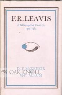 F. R. LEAVIS, A CHECK-LIST 1924-1964