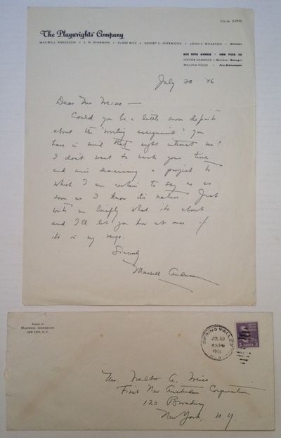 Autographed Letter Signed on "The Playwrights' Company" letterhead