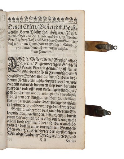 Praxis pietatis: Das ist: ubung der Gottseligkeit: Anfänglich in englischer Sprache beschrieben durch Ludwig Baili. 2 parts. (+) Ein sehr schönes Tractätlein Von der wahren Christlichen Andacht.  - [EARLY GERMAN TRANSLATION] (photo 4)