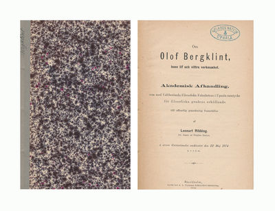 Om Olof Bergklint, hans lif och vittra…