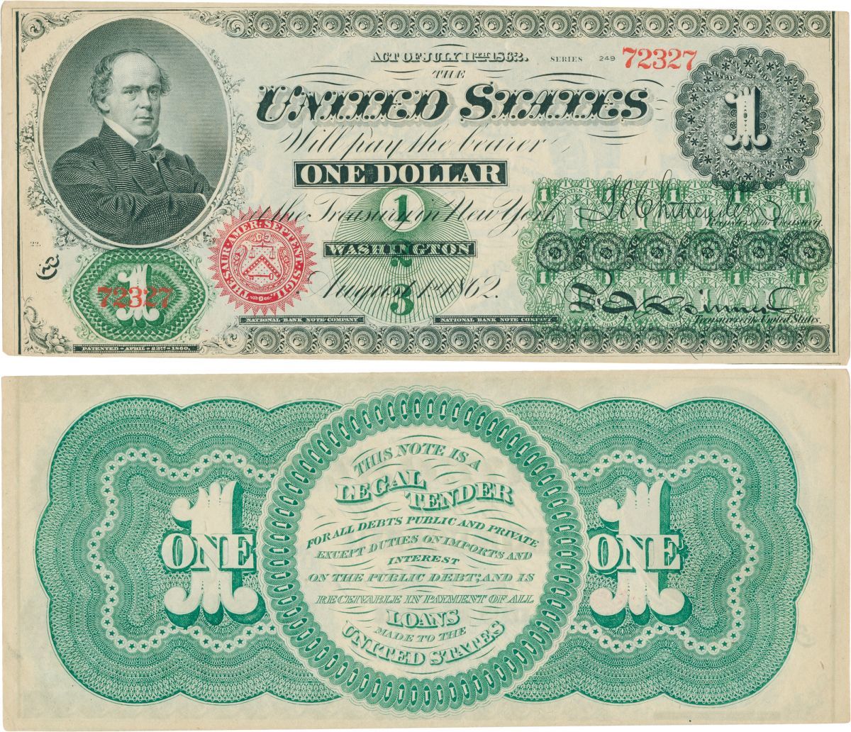 The First Dollar Bill by [U. S. Currency] 1862 from Biblioctopus