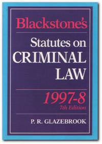 cover of Blackstone's Statutes On Criminal Law: 1997-8