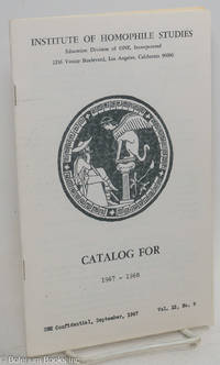 One Confidential: a newsletter for members; vol. 12, #9, September, 1967: Catalog for 1967-1968 by Cutler, Marvin, editor - 1967