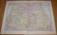cover of Map of England & Wales (Section 2) covering Cheshire, Lincolnshire, Derbyshire, Nottinghamshire, East and West Ridings of Yorkshire, etc. - Sheet 13 Disbound from the 1890 'The Library Reference Atlas of the World'