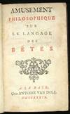 Amusement Philosophique Sur Le Langage Des Betes. by Bougeant, G. H. (Guillaume Hyacinthe), 1690-1743 - 1739