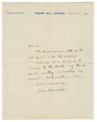 Autograph letter signed, 1929