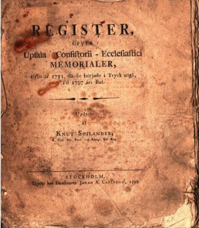 Register, öfver Upsala consistorii-ecclesiastici…