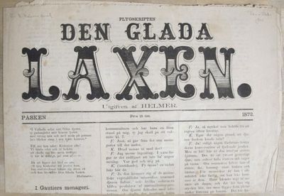 Flygskriften den glada laxen. Påsken 1872.