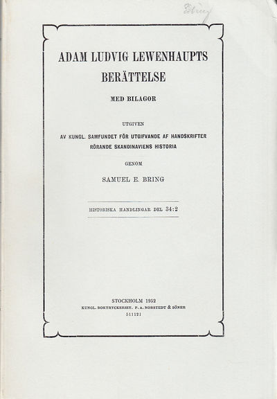 Adam Ludvig Lewenhaupts berättelse med bilagor.…