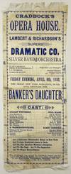 Craddock's Opera House. Lambert & Richardson's Superb Dramatic Co. Silver Band and Orchestra [caption title]