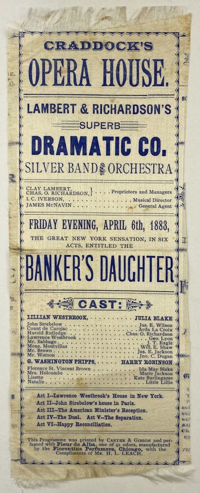 Craddock's Opera House. Lambert & Richardson's Superb Dramatic Co. Silver Band and Orchestra [caption title]