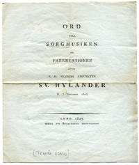 Ord till sorgemusiken vid parentationen öfver…