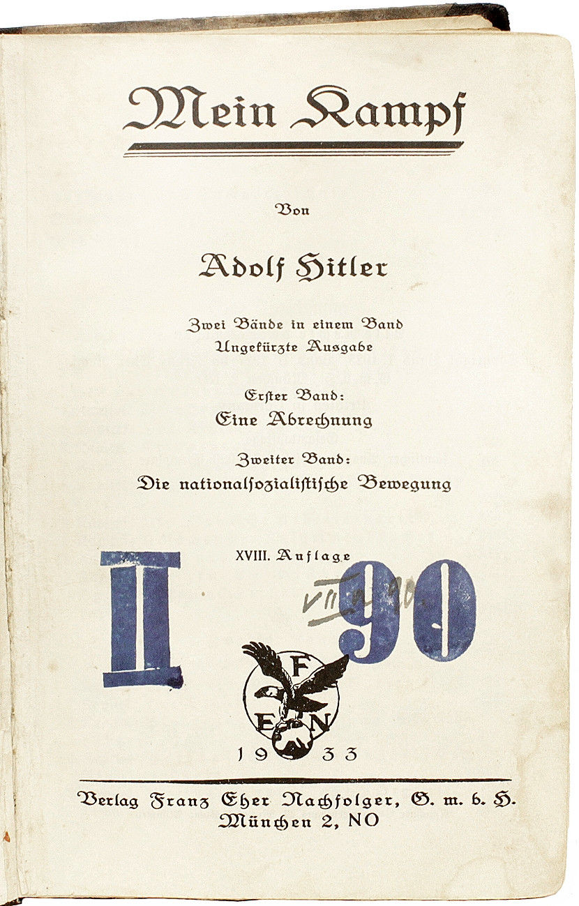 Mein Kampf by Adolf Hitler, japanese edition in two volumes with