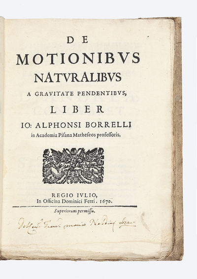 De Motionibus Naturalibus a Gravitate Pendentibus…