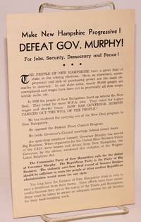 image of Make New Hampshire progressive! Defeat Gov. Murphy! For jobs, security, democracy and peace!