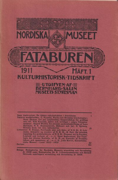 Fataburen. Kulturhistorisk tidskrift. 1911, häfte…