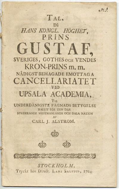 Tal, då hans kongl. höghet, prins Gustaf,…