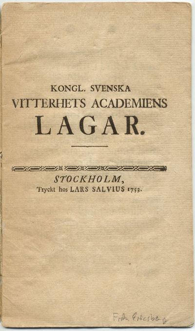 Kongl. svenska Vitterhets academiens lagar.