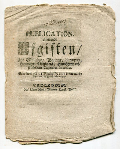 Publication, angående afgiften/ för eldstäder/…