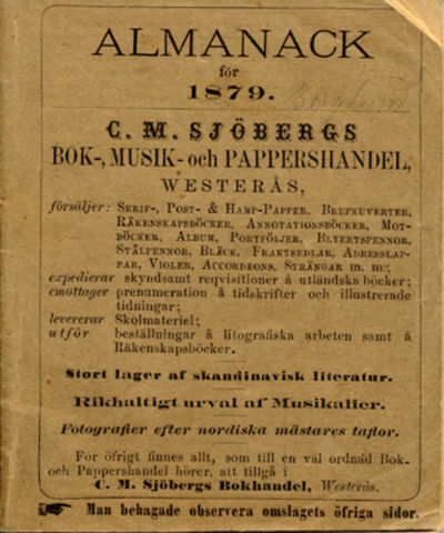 Almanack för år 1879. C. M. Sjöbergs bok-, musik-…