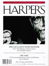 cover of HARPER'S: THE CASE AGAINST HENRY KISSINGER, DEVALUING LAND, REPUBLICAN PARTY TRANSCENDENT