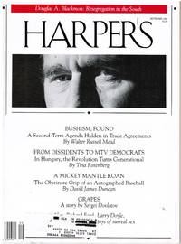 cover of HARPER'S: GEORGE W BUSH, SCHOOL RESEGREGATION, BASEBALL.