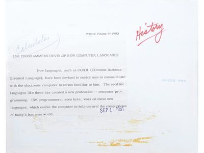 Photograph of COBOL in development.; (photo 1)