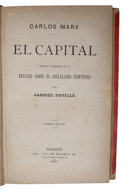 El Capital. Resumido y acompanado de un estudio…