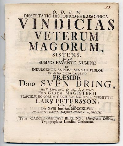 Dissertatio historico-philosophica vindicias…