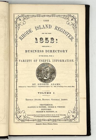 [RHODE ISLAND] The RHODE ISLAND REGISTER  for the year 1853: