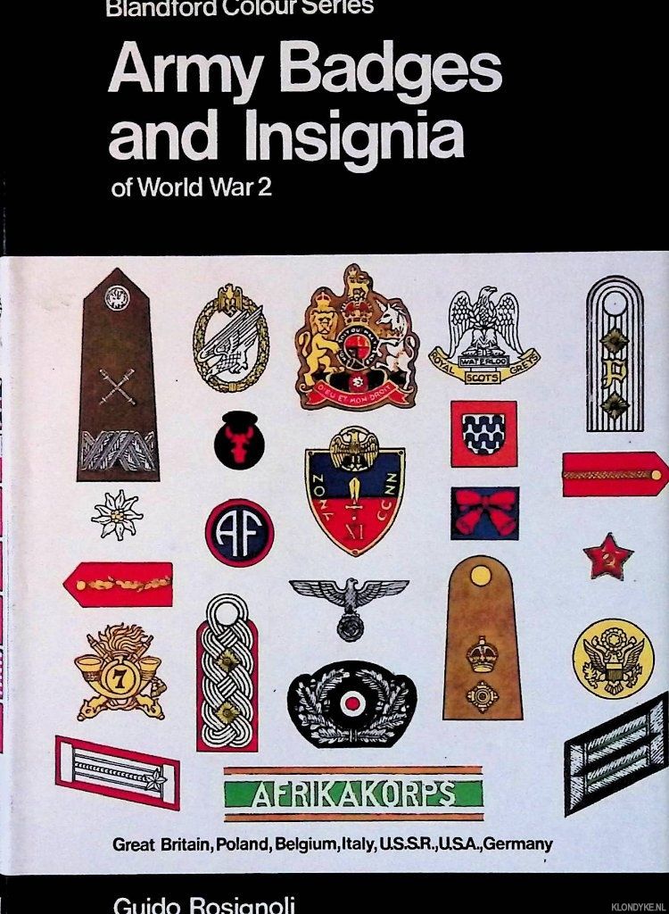 Army Badges and Insignia of World War 2 by Guido Rosignoli Hardcover