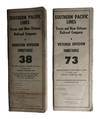 Southern Pacific Lines, Texas and New Orleans Railroad Company. Victoria Division Timetable 73" together with "Southern Pacific Lines, Texas and New Orleans Railroad Company. Houston Division Timetable 38