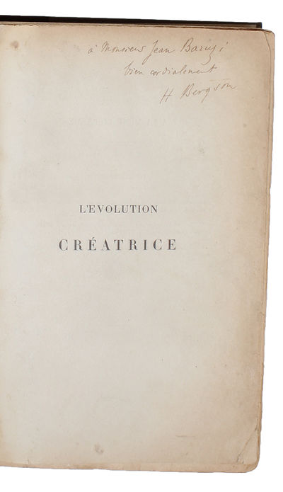 L'évolution créatrice. - [CREATIVE EVOLUTION -…