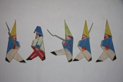 Abaa Charming Group Of Hand Made And Painted Folk Art
