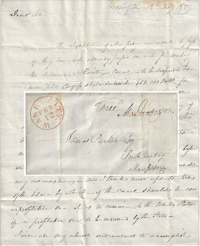 1829 – A letter from New Jersey Senator Mahlon Dickerson explaining his fear that opponents will likely thwart the building of the Delaware & Raritan Canal