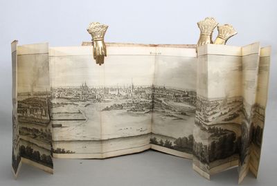 Cornelis de Bruyns Travels. 2 works. Volume 1: Reizen van Cornelis de Bruyn, door de vermaardste deelen van Klein Asia, de eylanden Scio, Rhodus, Cyprus, Metelino, Stanchio, &c. Misgarders de voornaamste Steden van Ægypten, Syrien en Palestina... Delft, Gedrukt by Henrik van krooneveld, 1698. Engraved frontispiece, engraved portrait, title-page (14) + 398 + (8) pp. 1 large folding and engraved map. 210 + 3 unnumbered engraved illustrations on 94 plates and text illustrations. Many of the plates are double-page or folding. Volume 2: Reizen over Moskovie, door Persie en Indie: verrykt met driehondert kunstplaten, vertoonende de beromste lantschappen en steden, ook de byzondere dragten, beesten, gewassen en planten, die daar gevonden worden: voor al derzelver oudheden, en voornamntlyk heel uitvoerig, die van het heerlyke en van ouds de geheele werrelt door befaemde hof van Persepolis, by den Persianen Tchilminar genaemt... (photo 5)