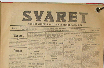 Svaret. Meddelanden från Landssekretariatet. 1-28.