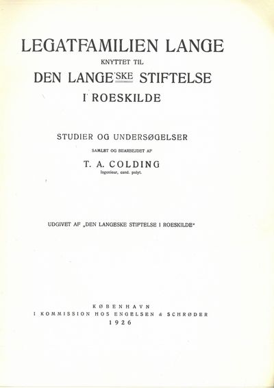 Legatfamilien Lange knyttet til Den Langeske…