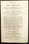 Catalogue of the Library, Removed from Greenwich Hospital, also another Private Library, consisting of Capital Books in all Departments of Literature, English and Foreign, many in Elegant Bindings. .