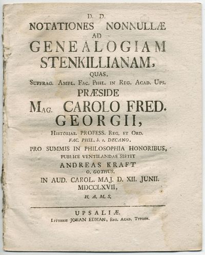 Notationes nonnullæ ad genealogiam Stenkillianam.…