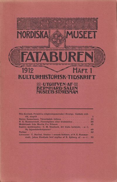 Fataburen. Kulturhistorisk tidskrift. 1912, häfte…