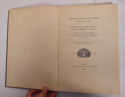 Vienna: Herbert Reichner, 1929. Hardcover. VG ( slight chipping of spine, corners bumped, library pl...